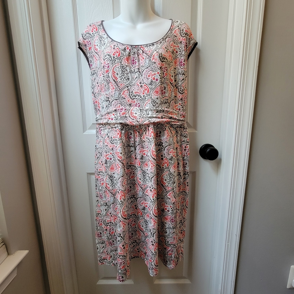 Boden Paisley Print Dress - Pink and Black